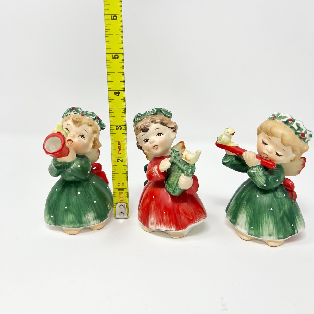 Vintage 1950's Set of 3 Lefton Christmas Angels Musical 1259N - Picture 4 of 8